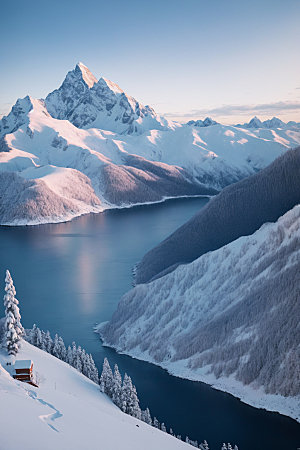 雪山高海拔风景摄影图