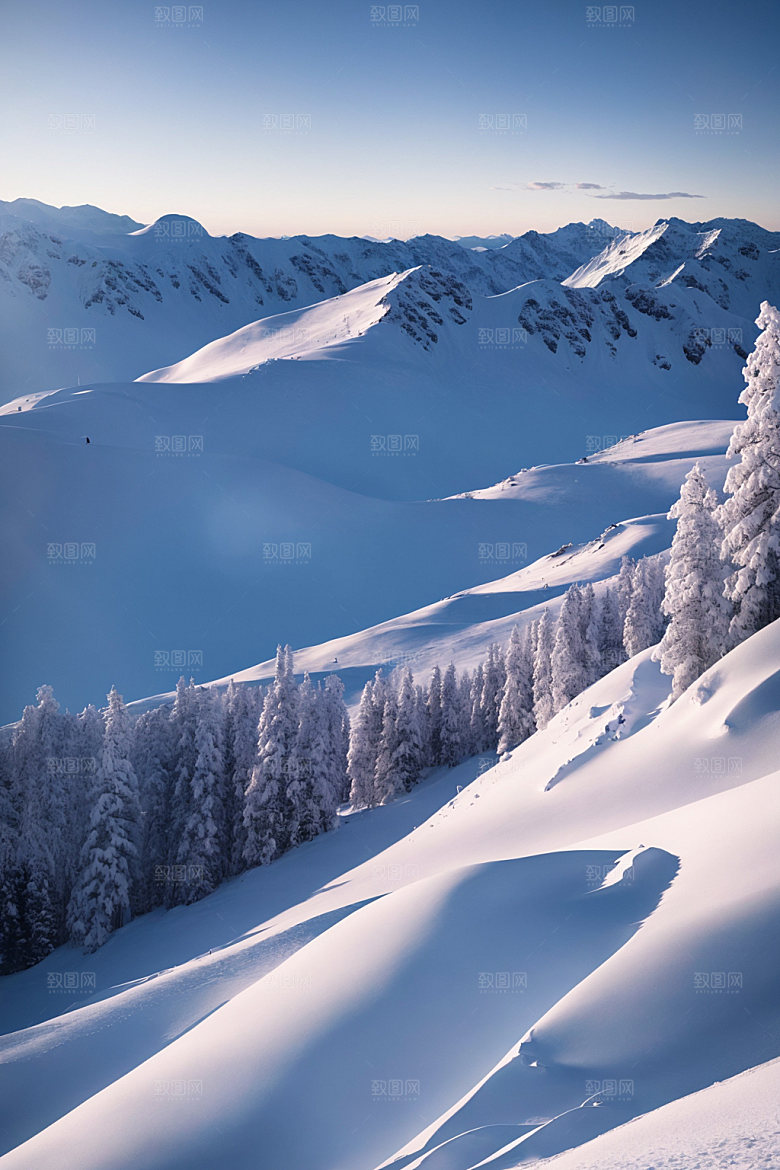 雪山雪峰自然摄影图