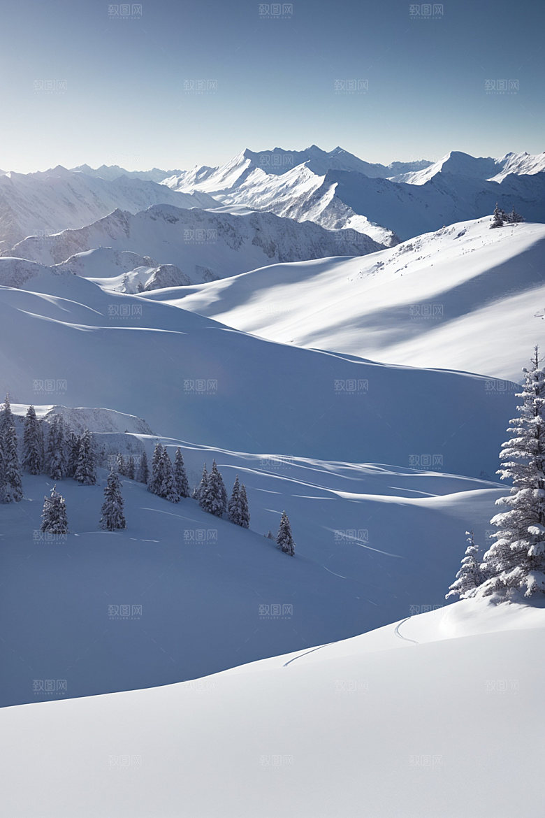雪山风光顶峰摄影图