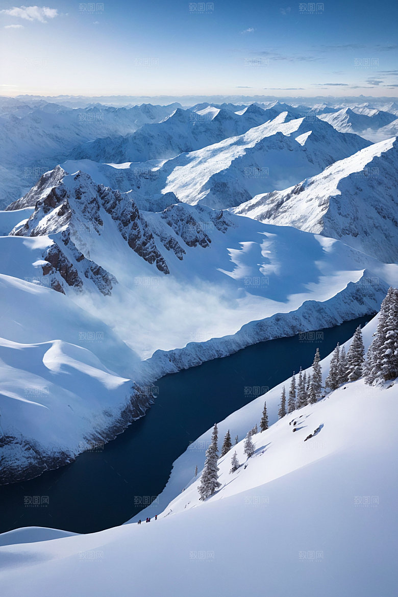 雪山风光高海拔摄影图