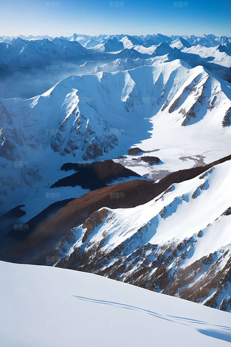 雪山顶峰高海拔摄影图