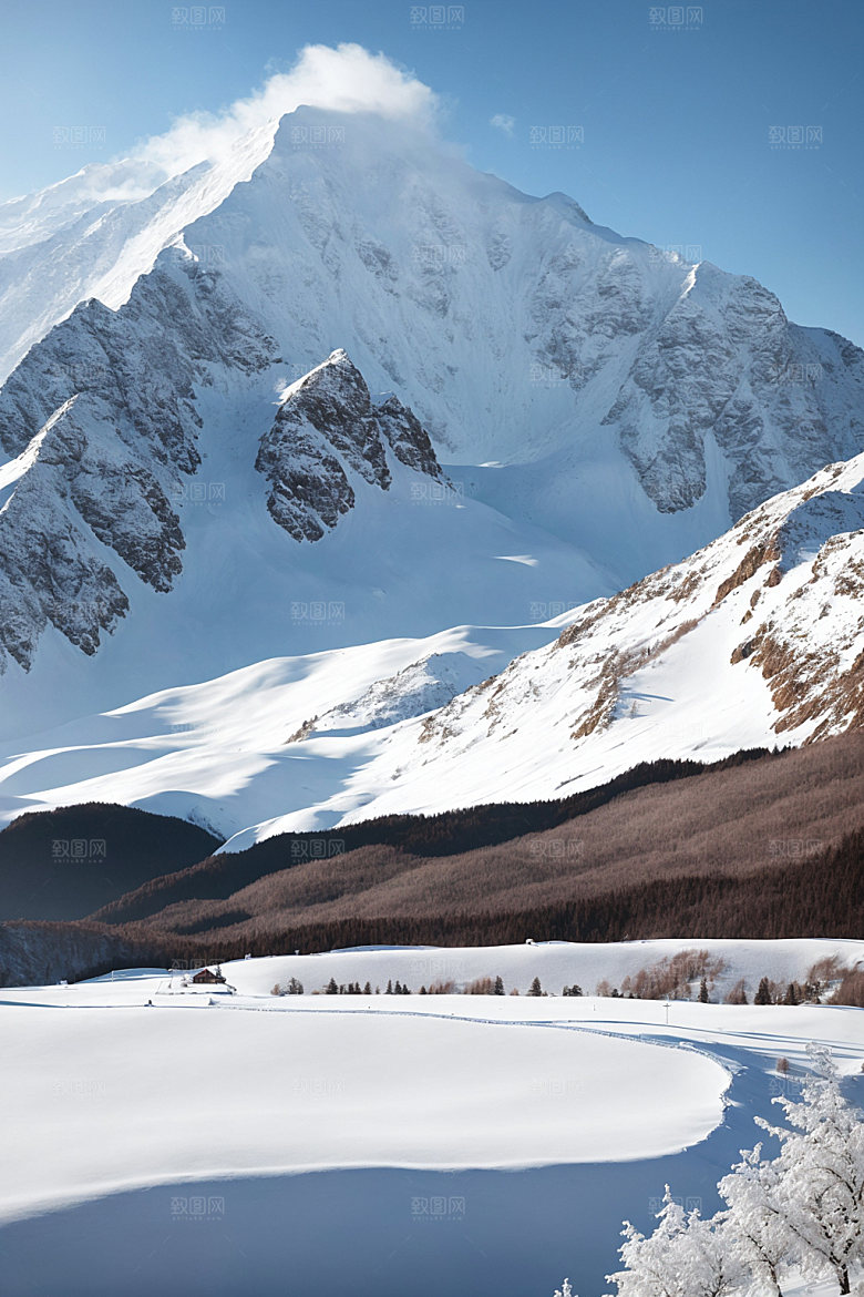 雪山高海拔高清摄影图