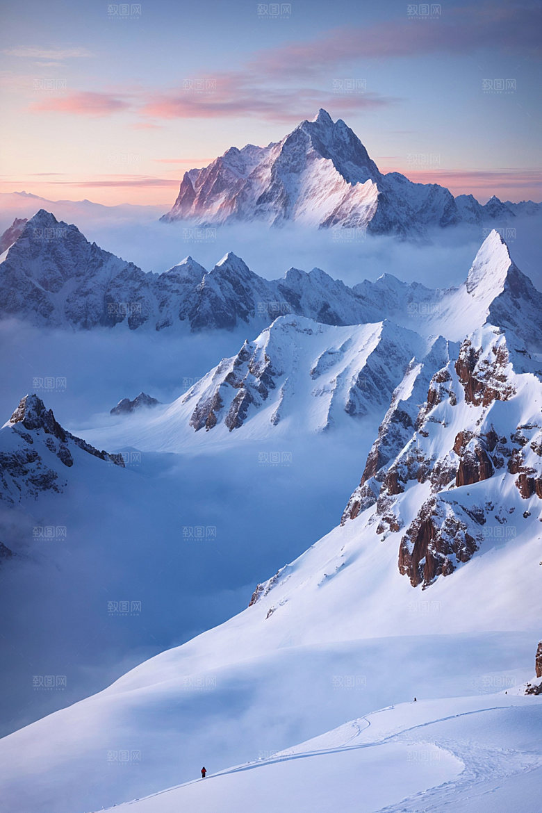 雪山风景高清摄影图