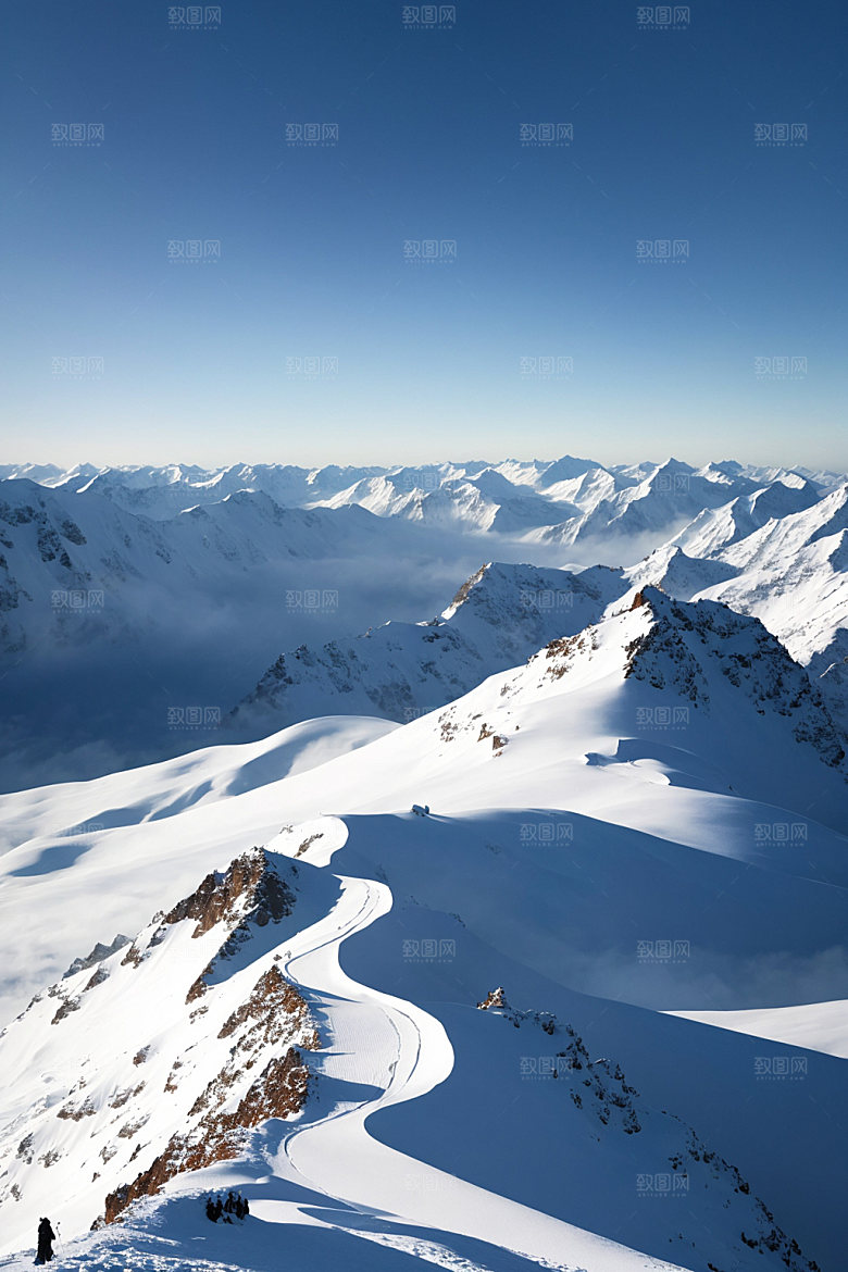 雪山风景高清摄影图