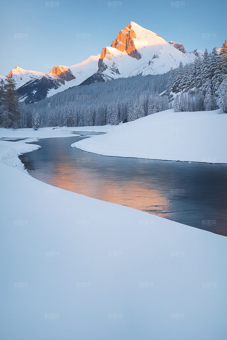 雪山风光自然摄影图