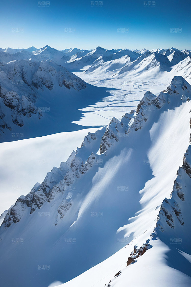 雪山高海拔高山摄影图
