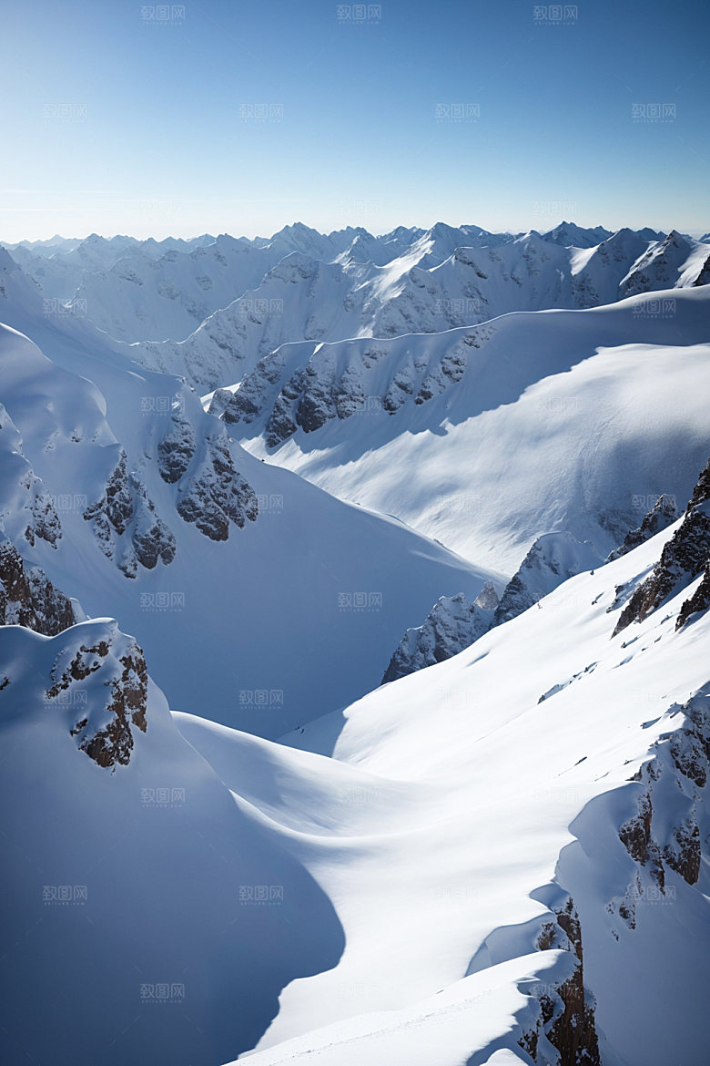 雪山雪峰风光摄影图