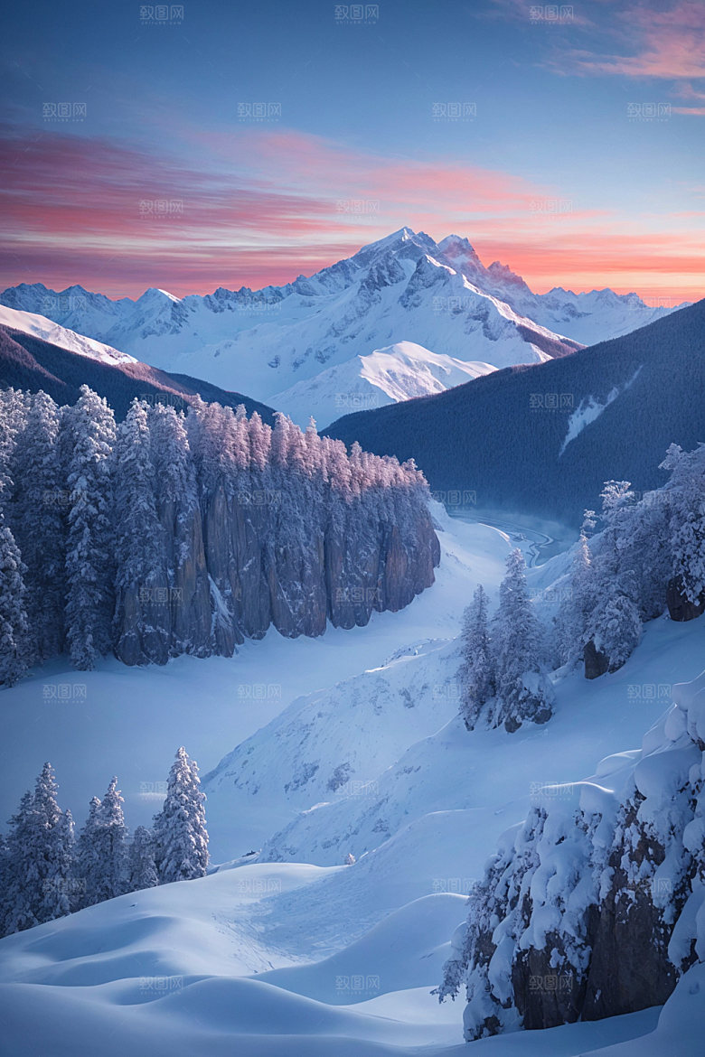 雪山高海拔风光摄影图