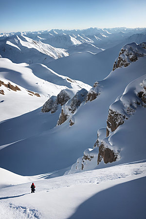 雪山顶峰风景摄影图