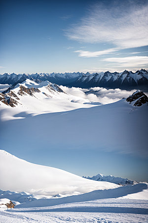 雪山风景顶峰摄影图