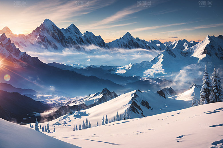 雪山高山风光摄影图