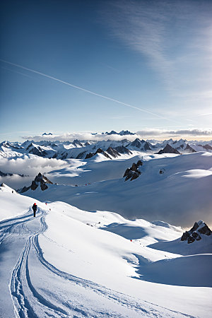 雪山风光高海拔摄影图