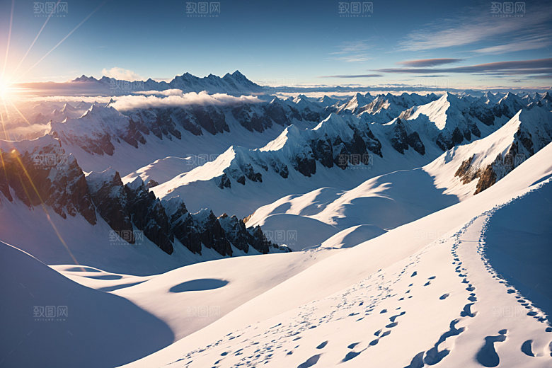 雪山风景风光摄影图