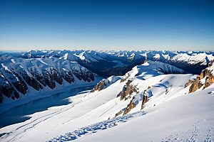 雪山风景雪峰摄影图