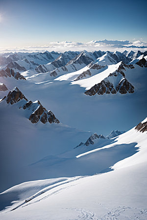 雪山高海拔风光摄影图