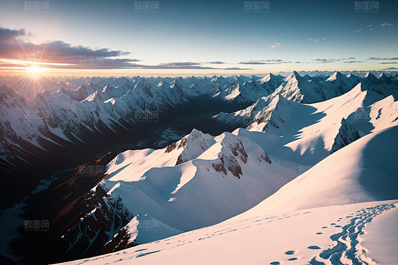 雪山雪峰高海拔摄影图