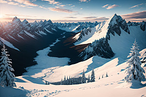 雪山风景高海拔摄影图
