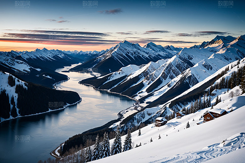 雪山顶峰雪峰摄影图