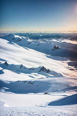 雪山风景雪峰摄影图