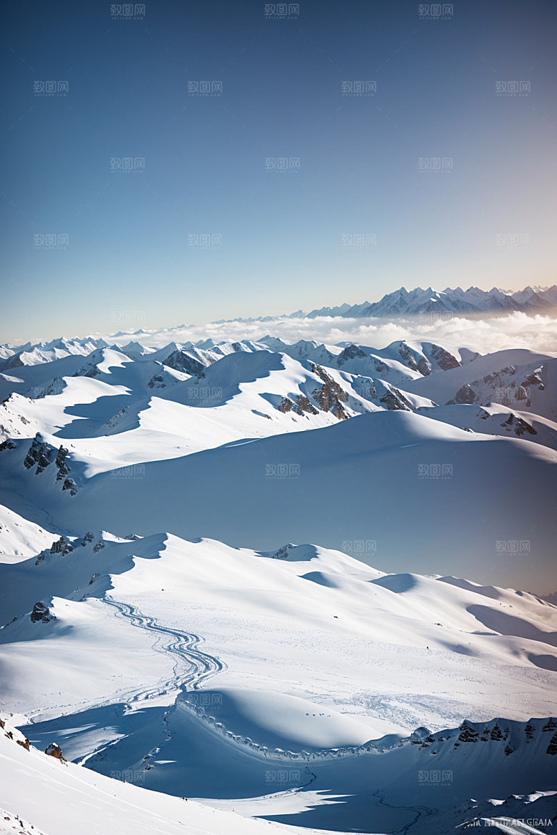 雪山雪峰顶峰摄影图