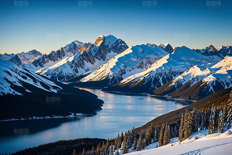 雪山雪峰高清摄影图