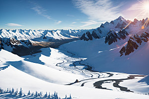 雪山高山风景摄影图