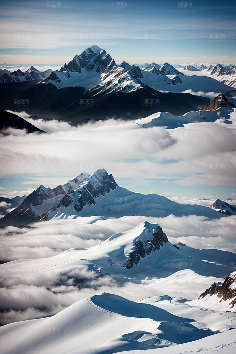 雪山风光风景摄影图