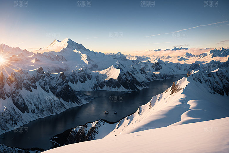 雪山高山顶峰摄影图