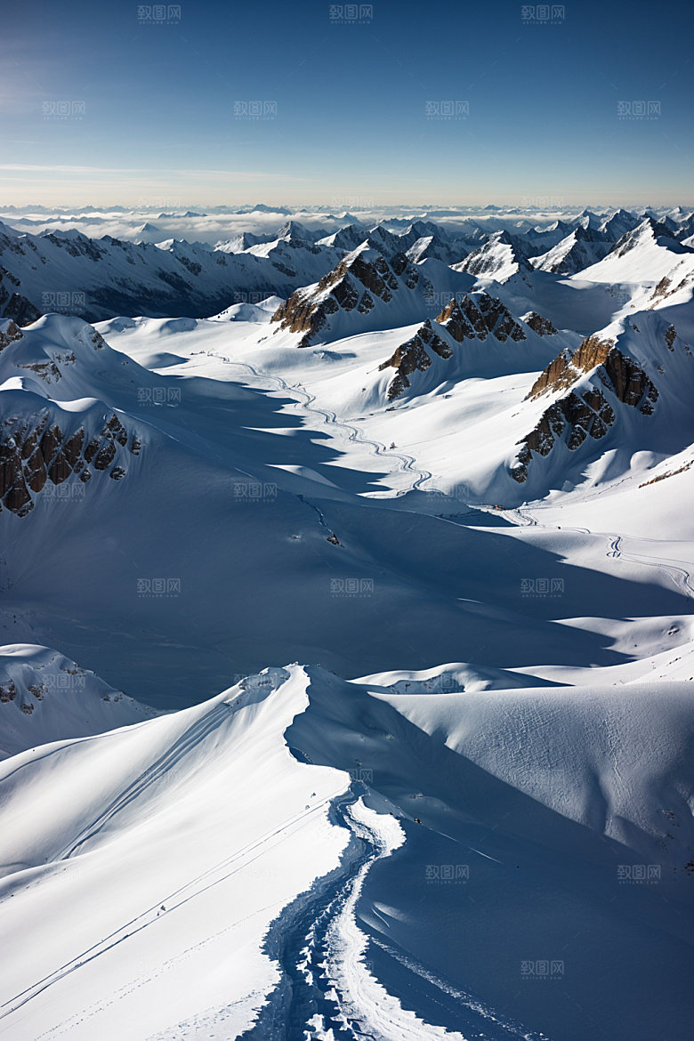 雪山高海拔风景摄影图