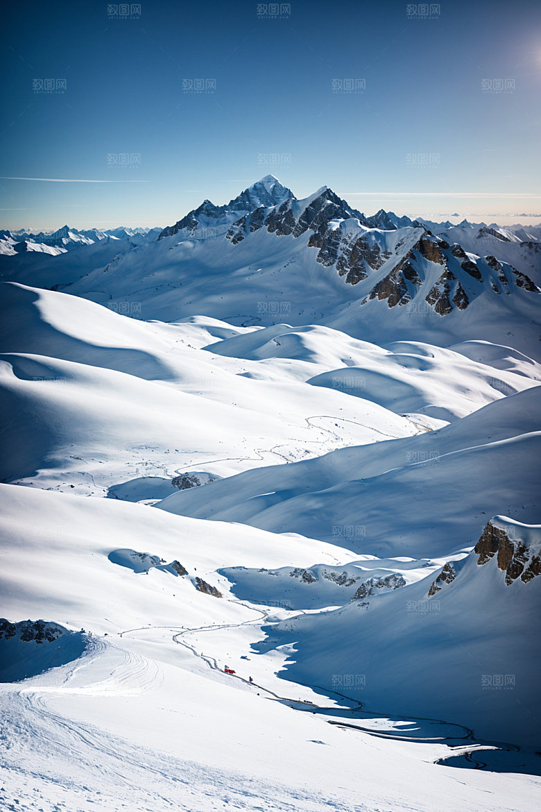 雪山雪峰高山摄影图