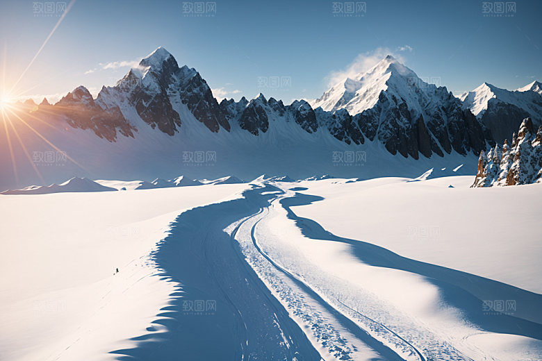 雪山高海拔风光摄影图