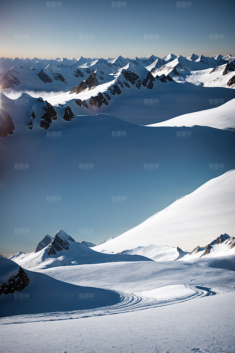 雪山雪峰高清摄影图