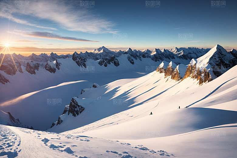 雪山自然风景摄影图