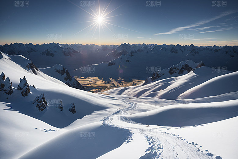 雪山高清顶峰摄影图
