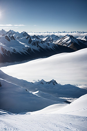 雪山自然风景摄影图