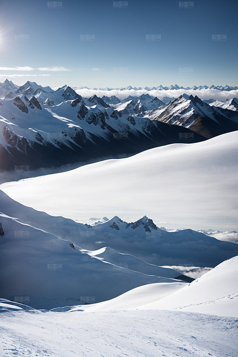 雪山自然风景摄影图