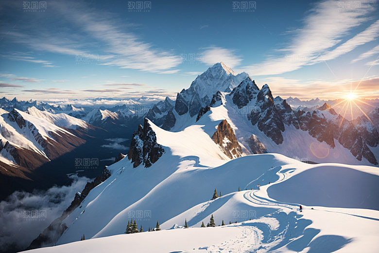 雪山高山风景摄影图