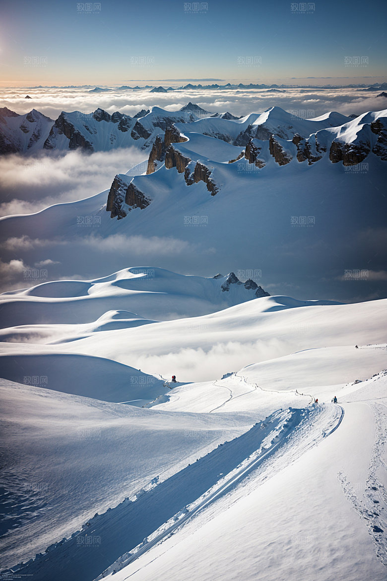 雪山风景高海拔摄影图