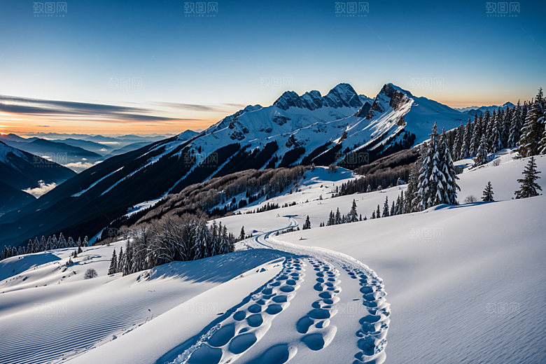 雪山风景自然摄影图