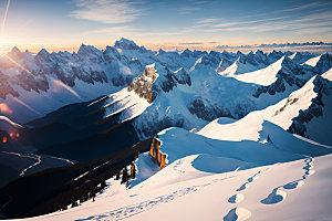 雪山高海拔高山摄影图