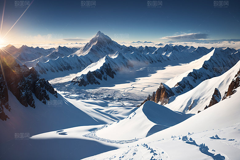 雪山高山风景摄影图
