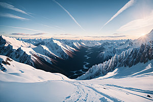 雪山高清顶峰摄影图