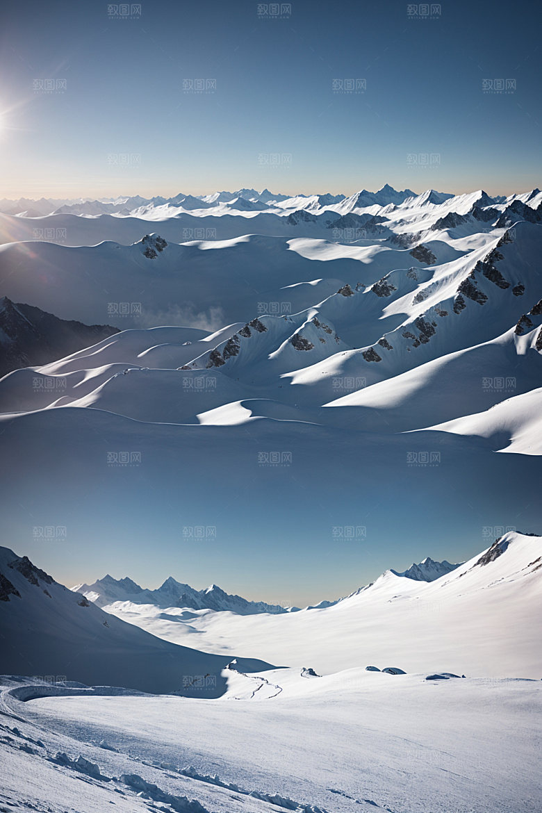 雪山雪峰风光摄影图