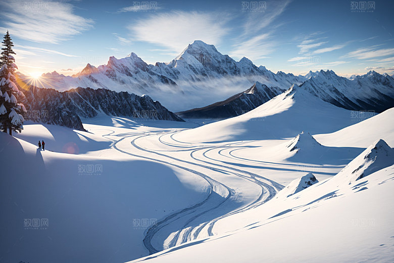 雪山风景风光摄影图