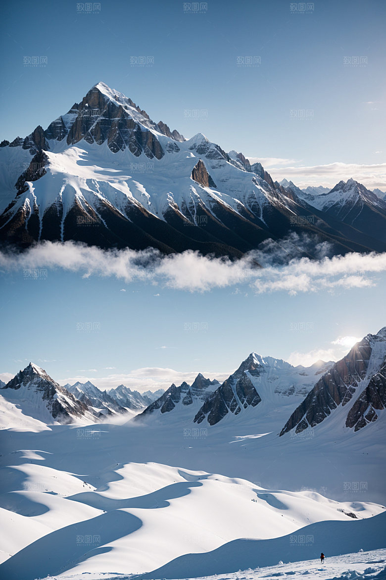 雪山高山高海拔摄影图