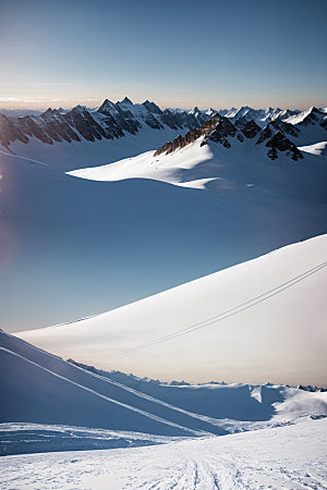 雪山雪峰自然摄影图