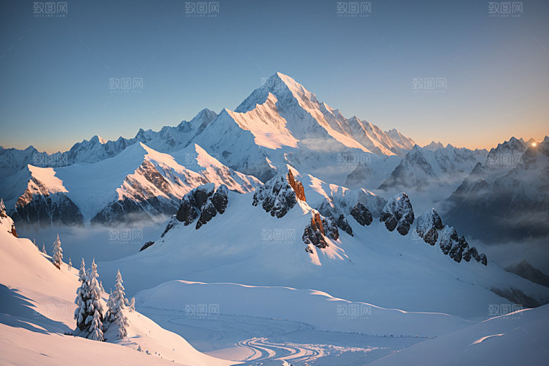 雪山风光高清摄影图