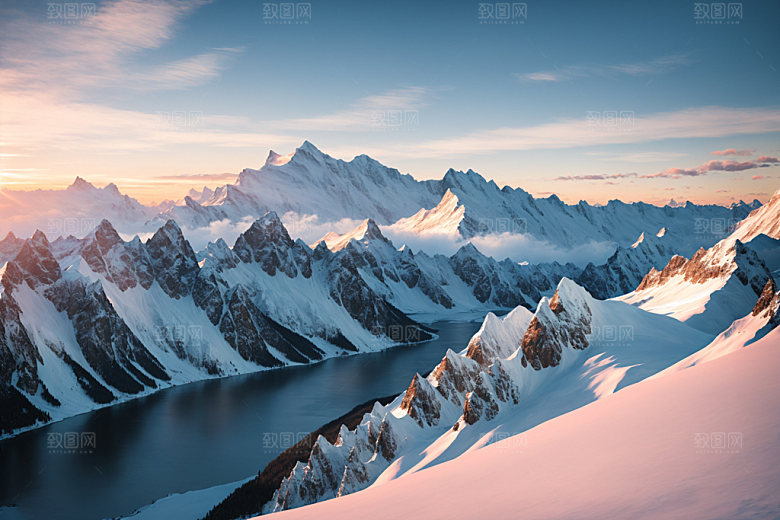 雪山雪峰高清摄影图