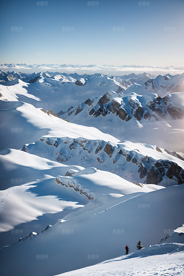 雪山高海拔风光摄影图