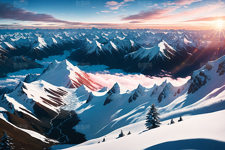 雪山高海拔风景摄影图